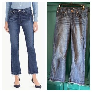 JCrew Billie Demi boot crop jeans frayed hem